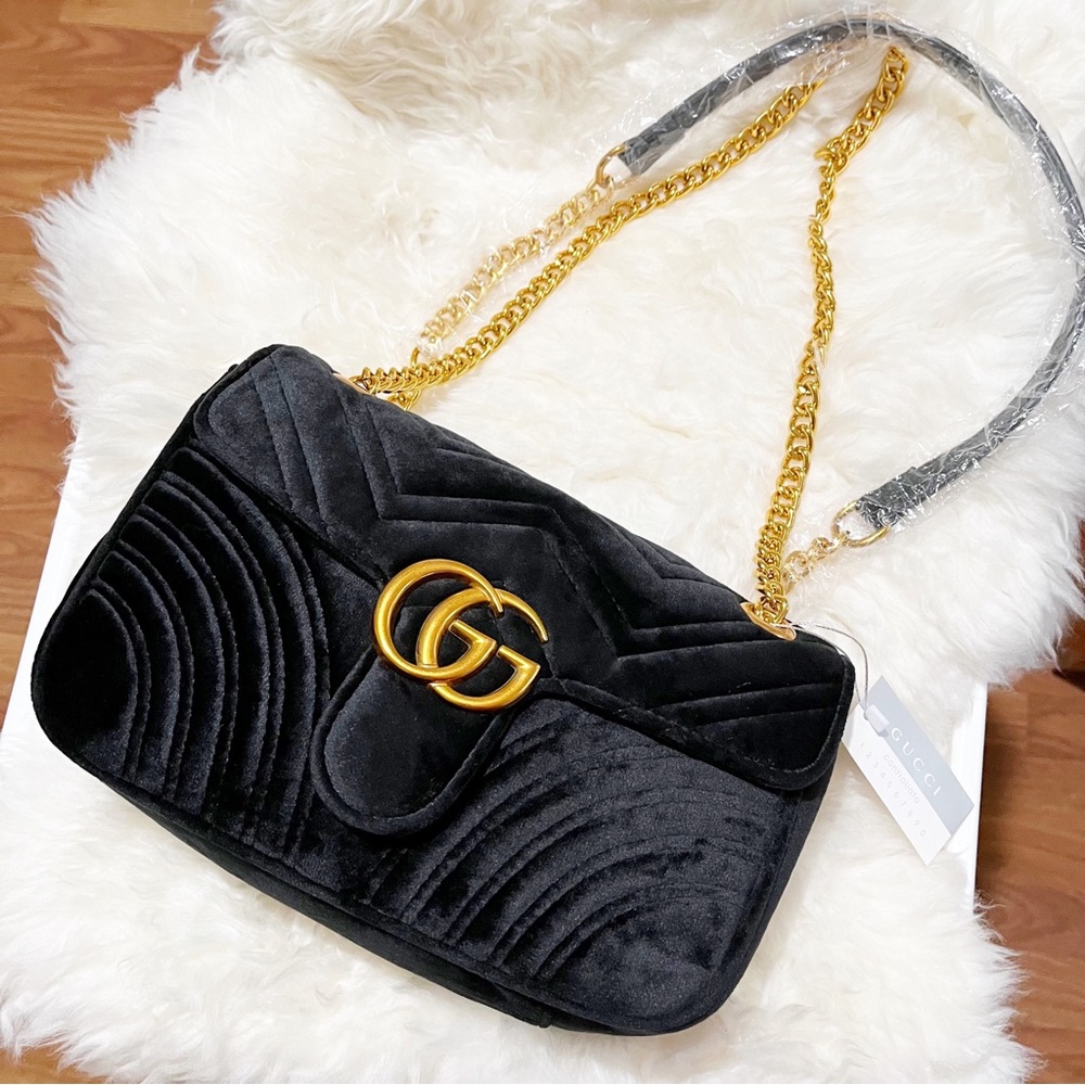 Black Velvet Crossbody / Shoulder Bag